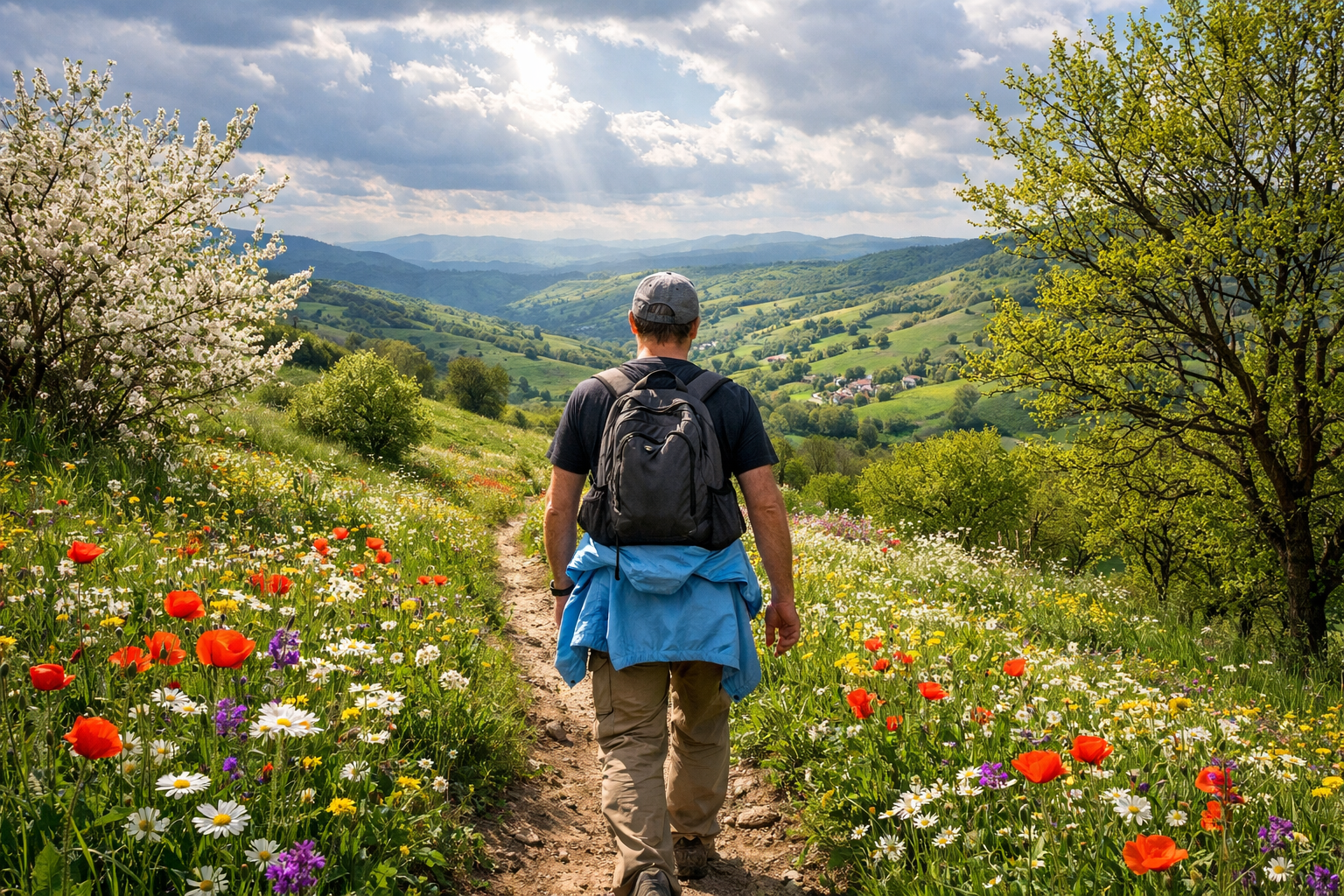 Ilkbaharda Turkiye'de yeseren dogada yuruyus